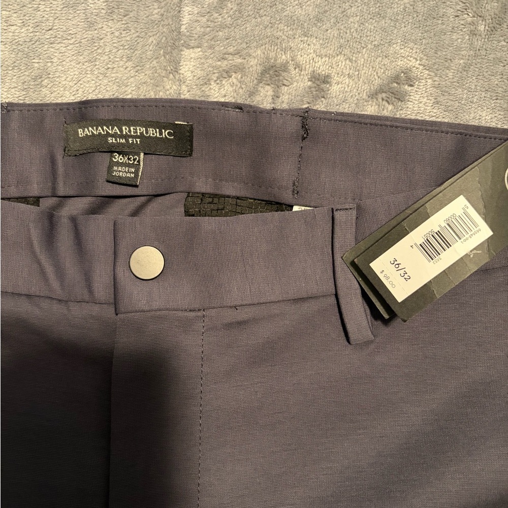 Banana Republic Mens Charcoal Slim Fit Luxe City Pants NWT - Picture 2 of 3